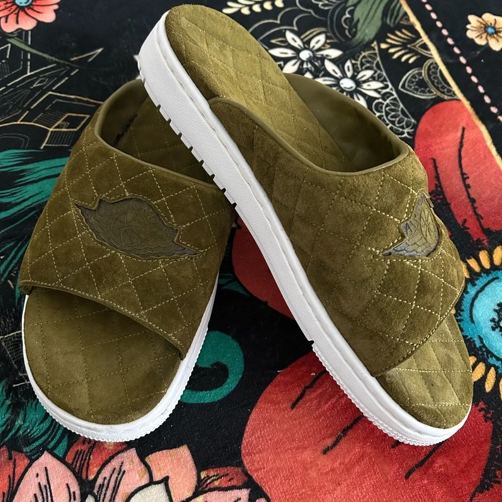 Nike Air Jordan Olive Green Slide Sandals